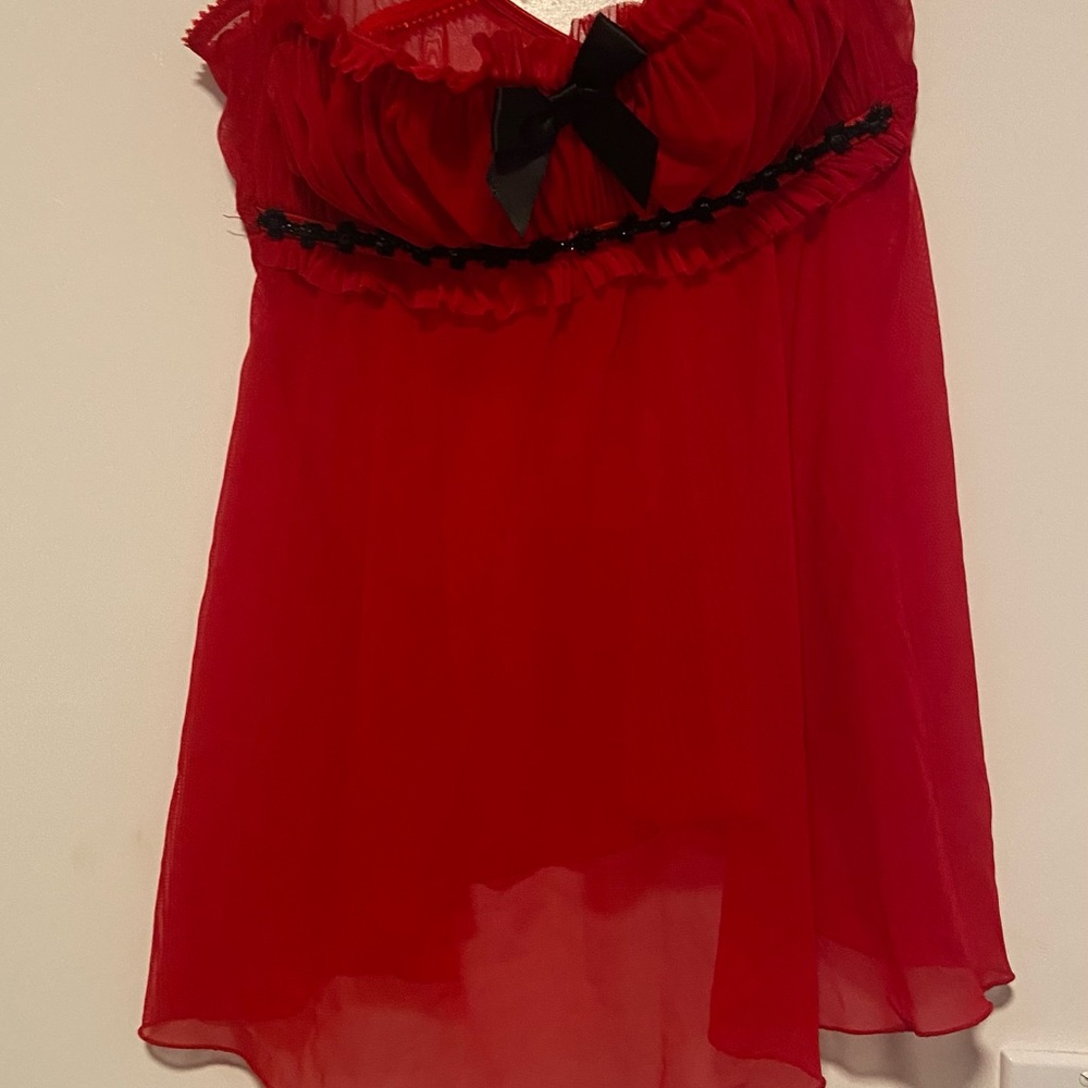 Frederick’s of Hollywood red top